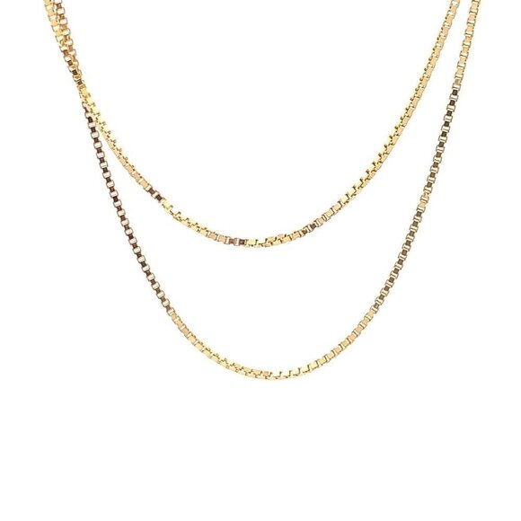 18K Gold Necklace Chain Box 20 inches Women Thin3.23 grams